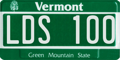 VT license plate LDS100