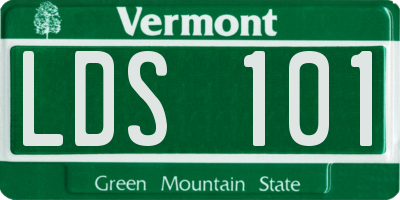 VT license plate LDS101