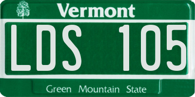 VT license plate LDS105