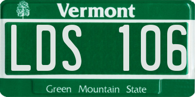 VT license plate LDS106