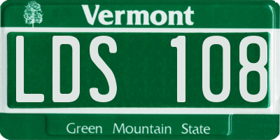 VT license plate LDS108