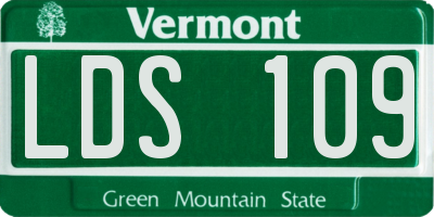 VT license plate LDS109