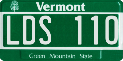 VT license plate LDS110