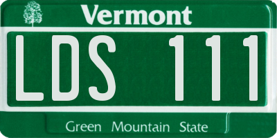 VT license plate LDS111