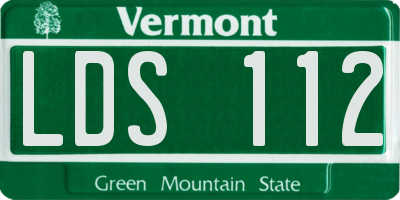 VT license plate LDS112