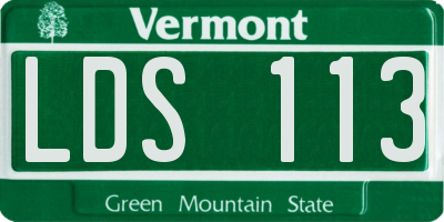 VT license plate LDS113