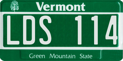 VT license plate LDS114