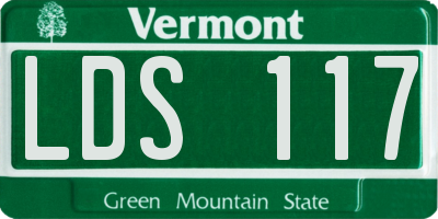 VT license plate LDS117
