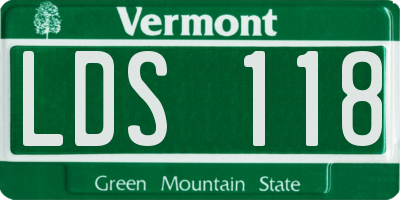 VT license plate LDS118