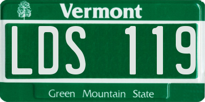 VT license plate LDS119