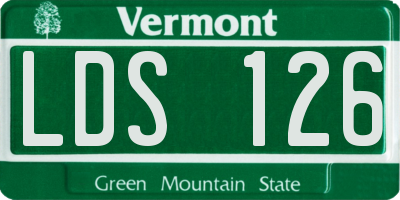 VT license plate LDS126
