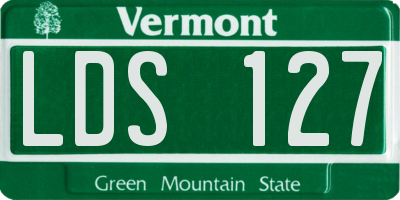 VT license plate LDS127