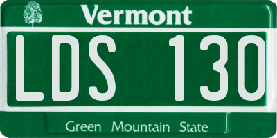 VT license plate LDS130
