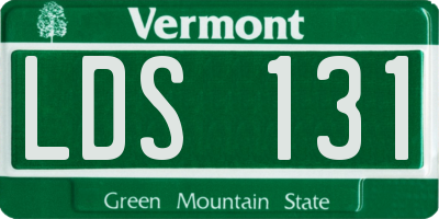 VT license plate LDS131