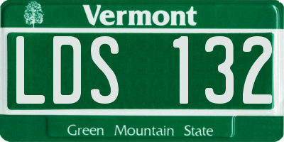 VT license plate LDS132