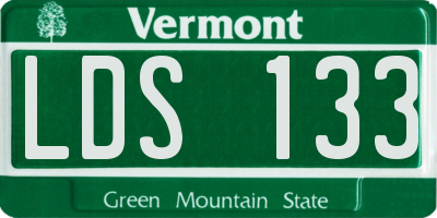 VT license plate LDS133