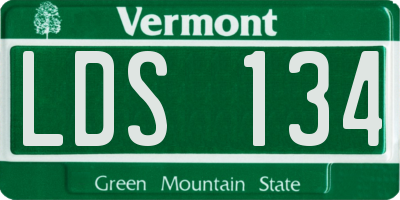 VT license plate LDS134