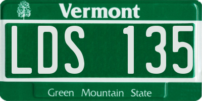 VT license plate LDS135