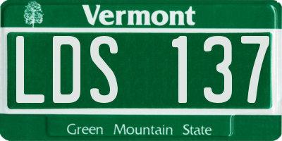 VT license plate LDS137