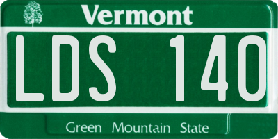 VT license plate LDS140