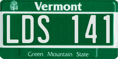 VT license plate LDS141