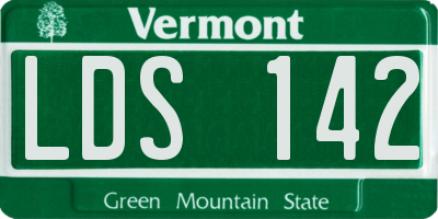 VT license plate LDS142