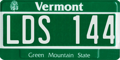 VT license plate LDS144