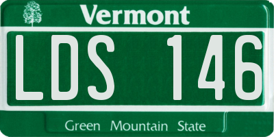 VT license plate LDS146