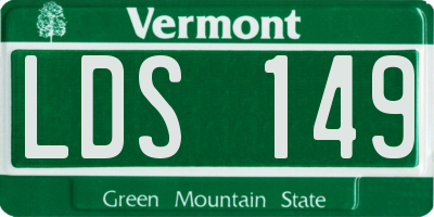 VT license plate LDS149