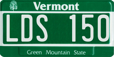 VT license plate LDS150