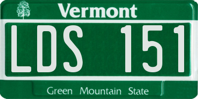 VT license plate LDS151