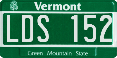 VT license plate LDS152
