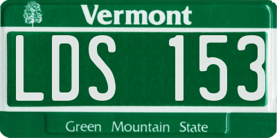 VT license plate LDS153