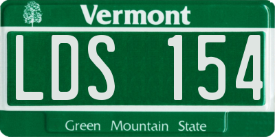 VT license plate LDS154