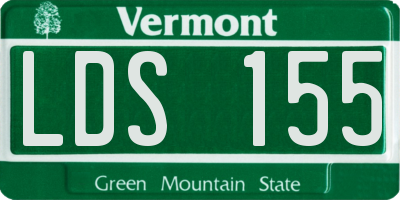 VT license plate LDS155