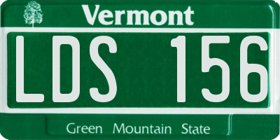 VT license plate LDS156