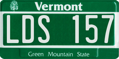 VT license plate LDS157