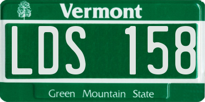 VT license plate LDS158
