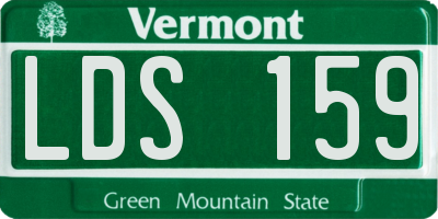 VT license plate LDS159