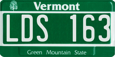 VT license plate LDS163