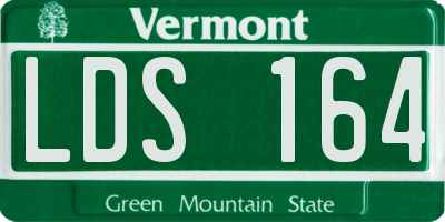 VT license plate LDS164