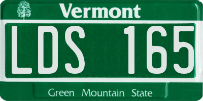 VT license plate LDS165