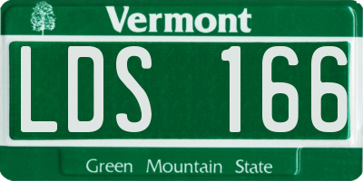 VT license plate LDS166