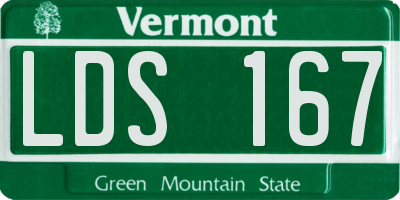 VT license plate LDS167