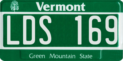 VT license plate LDS169