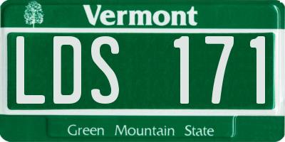 VT license plate LDS171