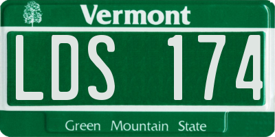 VT license plate LDS174