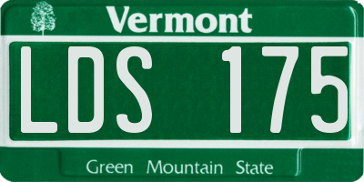 VT license plate LDS175