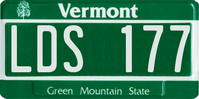 VT license plate LDS177