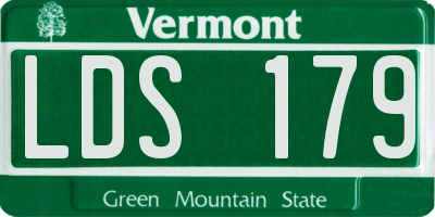 VT license plate LDS179